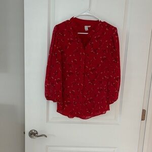 Joie Red Patterned Blouse